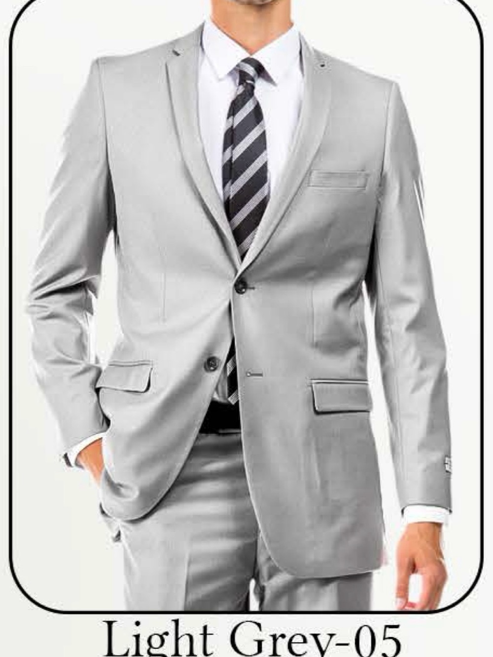 Light Grey Two-Piece Men's Suit - Modern Tailored Blazer & Trousers